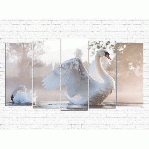 Модульная картина Лебеди № 004Ж