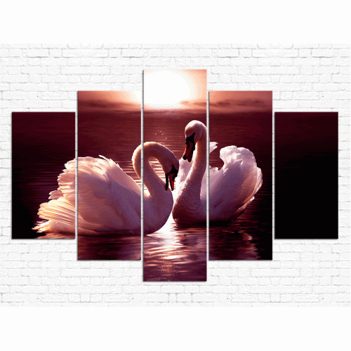 Модульная картина Лебеди № 6526Ж