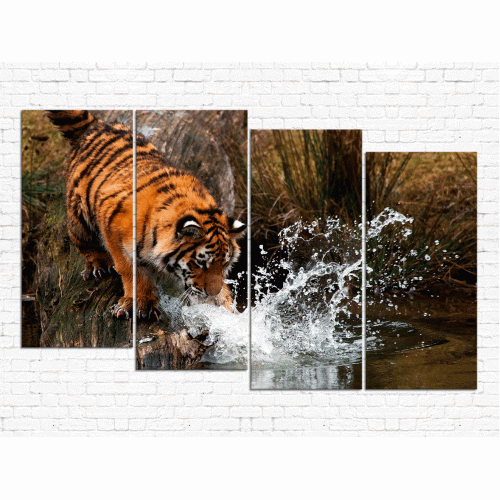 Модульная картина Тигр № 655Ж
